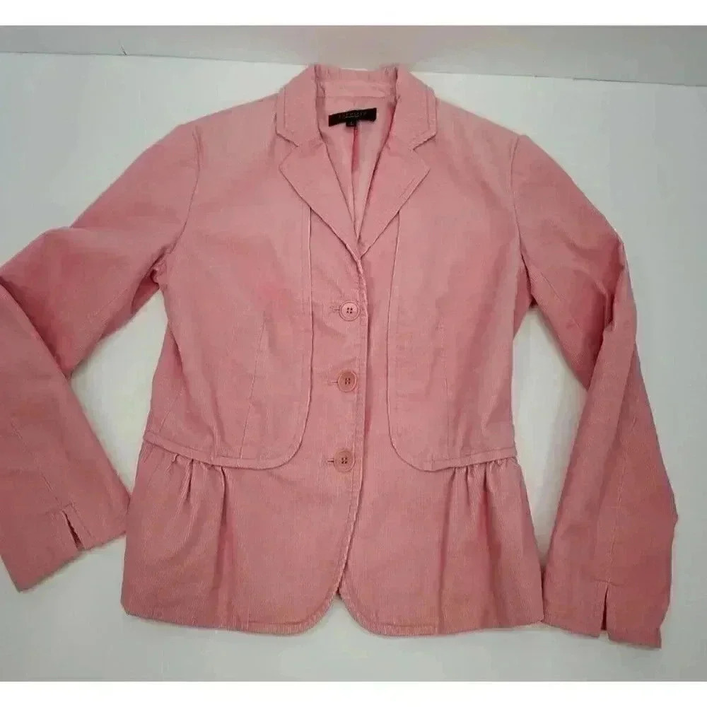 Talbots Fitted Pink Corduroy Blazer Women's Size 2